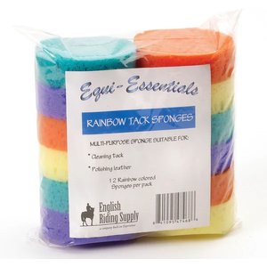 Equi-Essentials Rainbow Horse Tack Sponge, 12 count