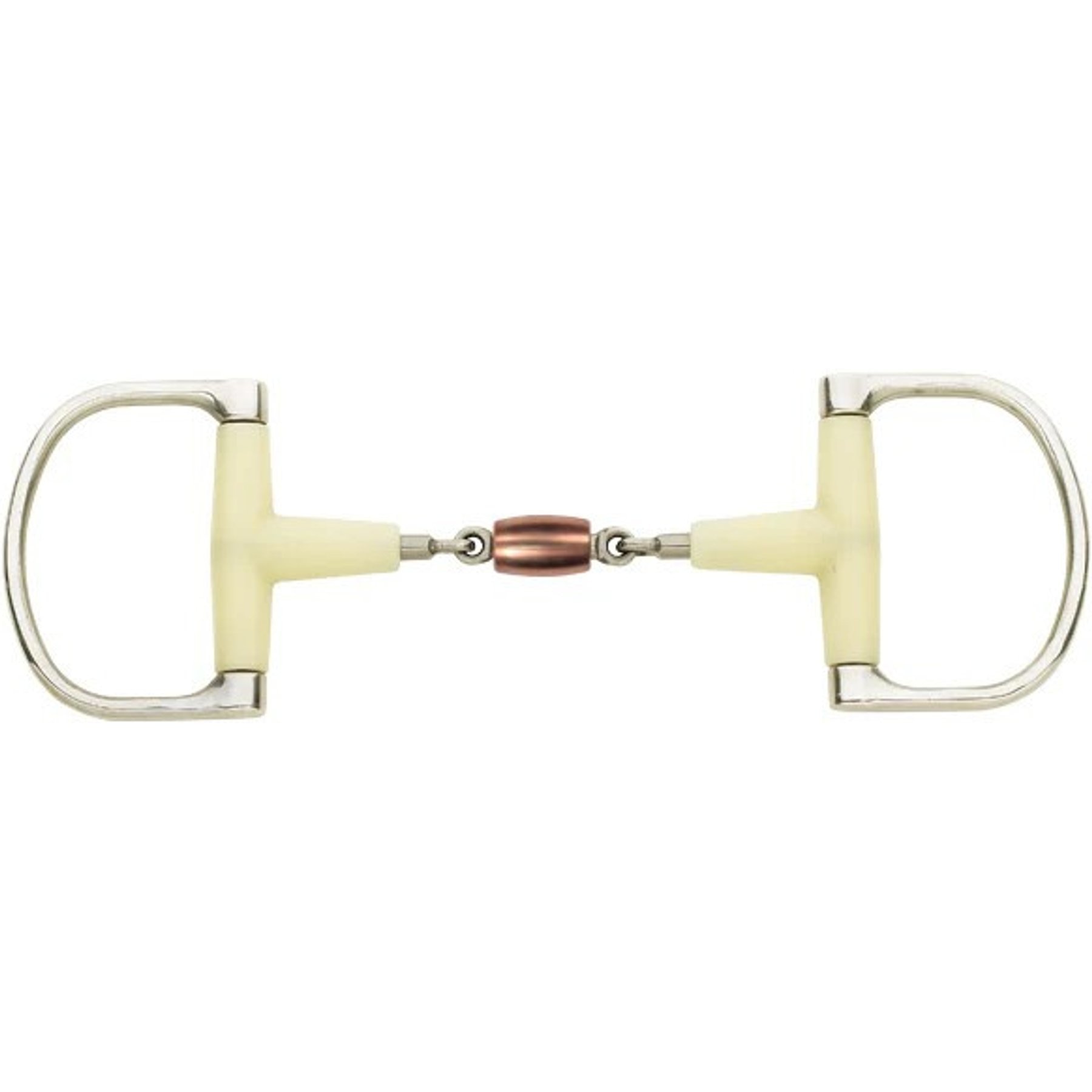 Happy Mouth Double Joint Cpr Roller Racing Dee Horse Bit, 4 1/2