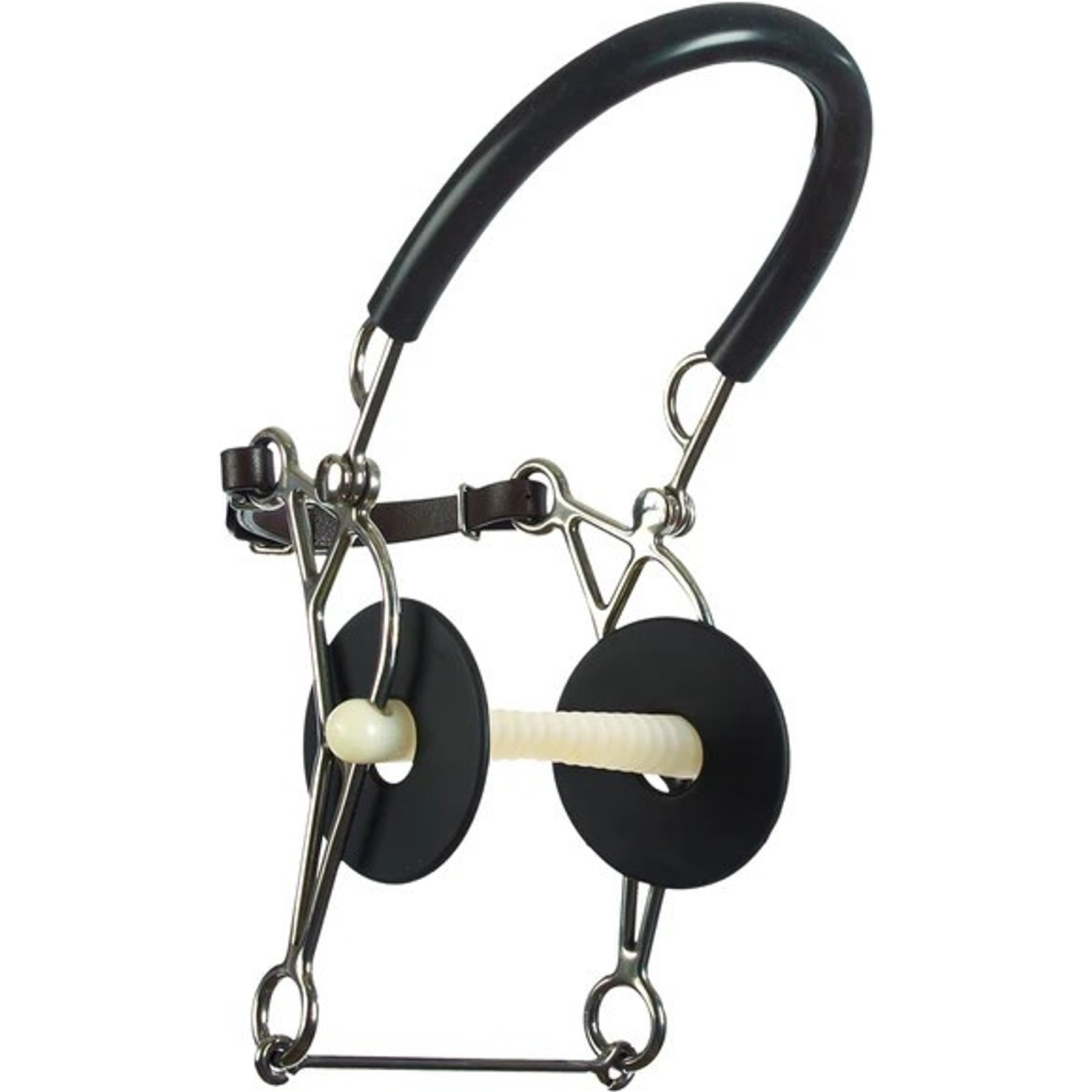 Happy Mouth Mullen Ribbed Mouth Hackamore Horse Bit, 55