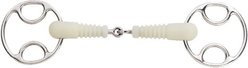 Happy Mouth Ribbed Jointed Loop Ring Gag Horse Bit, 55