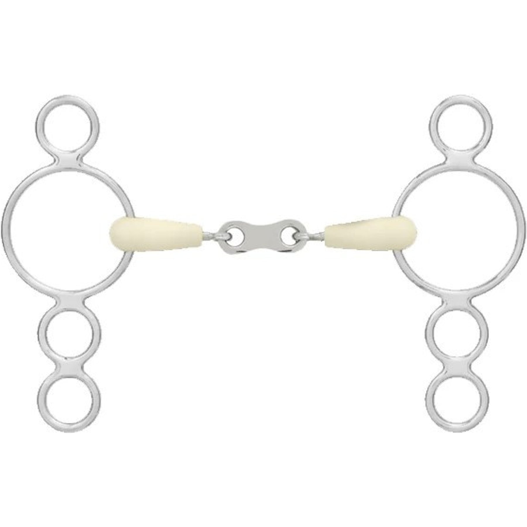 Happy Mouth French Link 3-Ring Gag Horse Bit, 5
