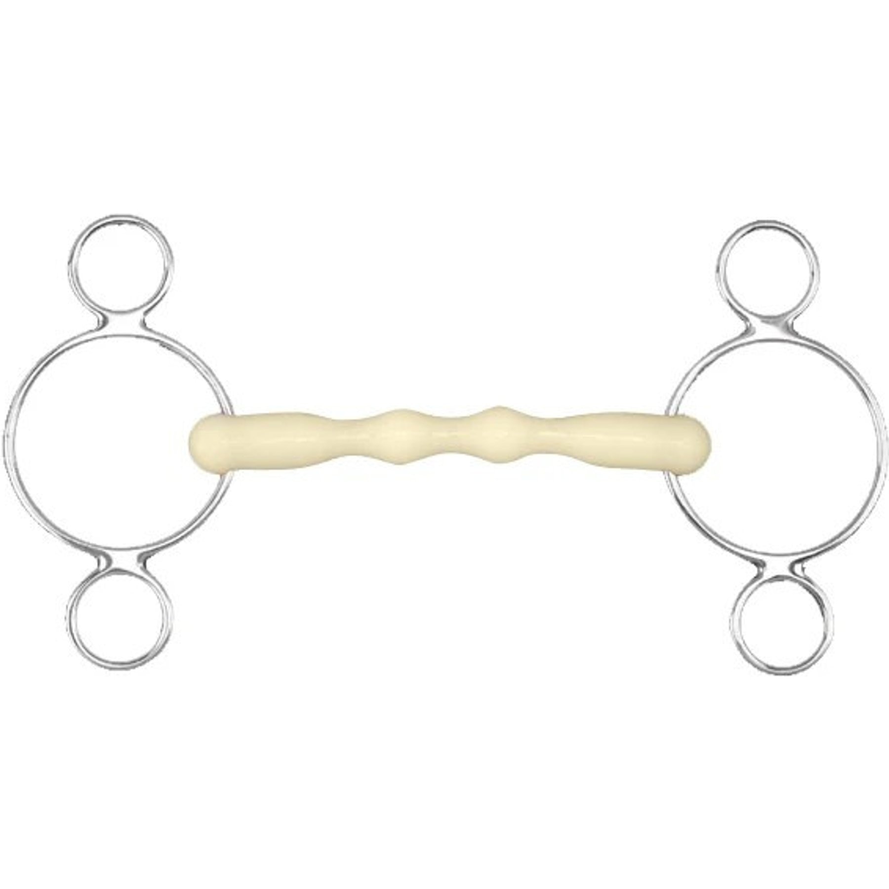 Happy Mouth Shaped Mullen 2-Ring Gag Horse Bit, 5