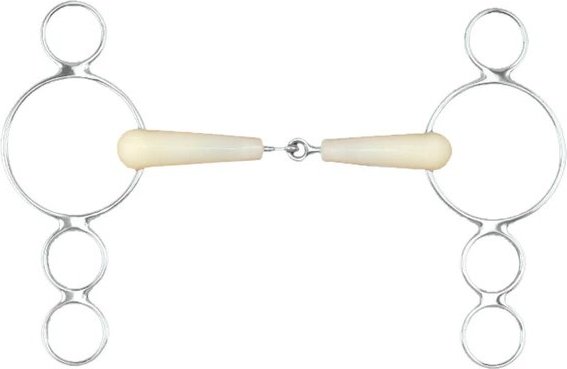 Show full view: Happy Mouth Jointed 3-Ring Gag Horse Bit, 5 1/2 slide 1 of 1