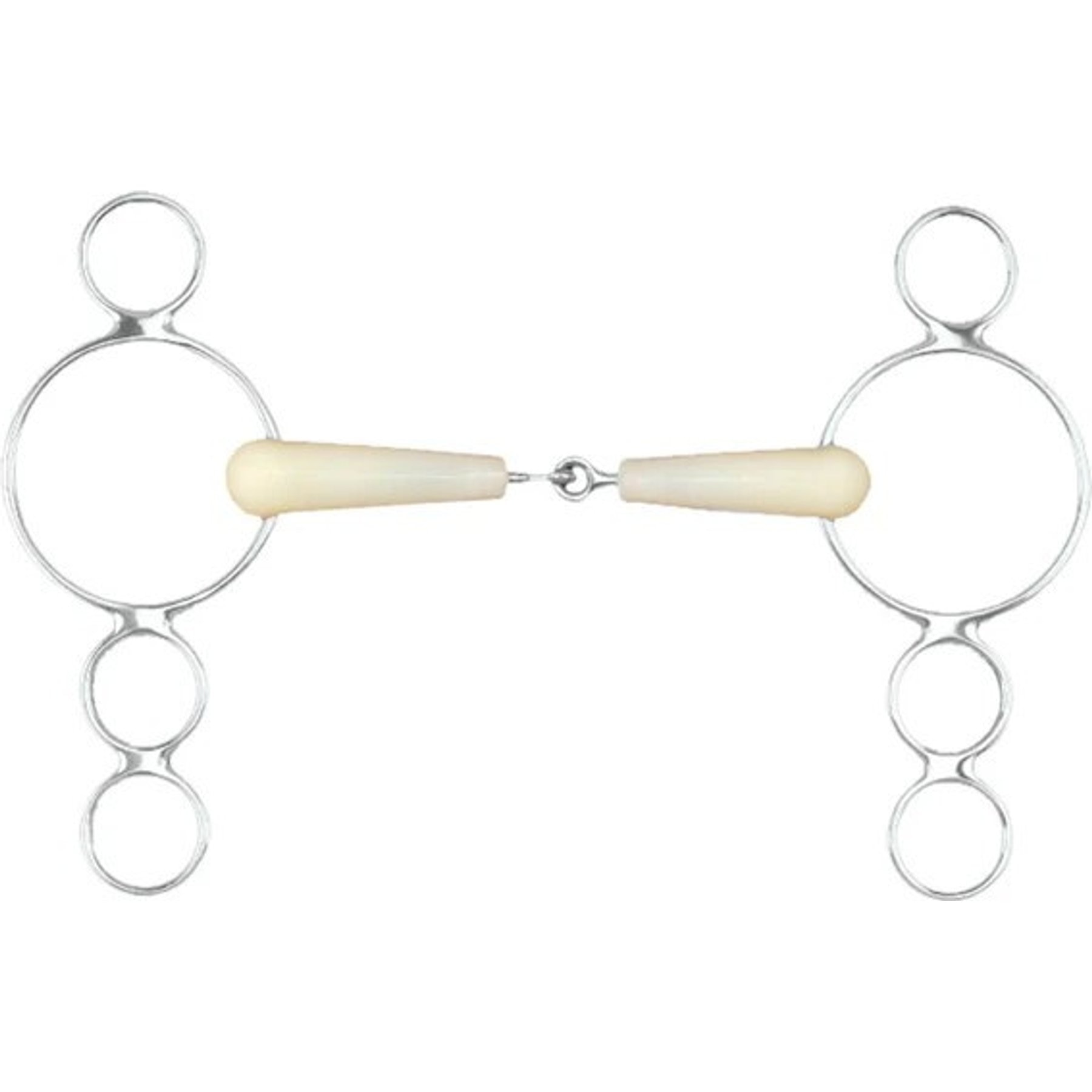 Happy Mouth Jointed 3-Ring Gag Horse Bit, 5