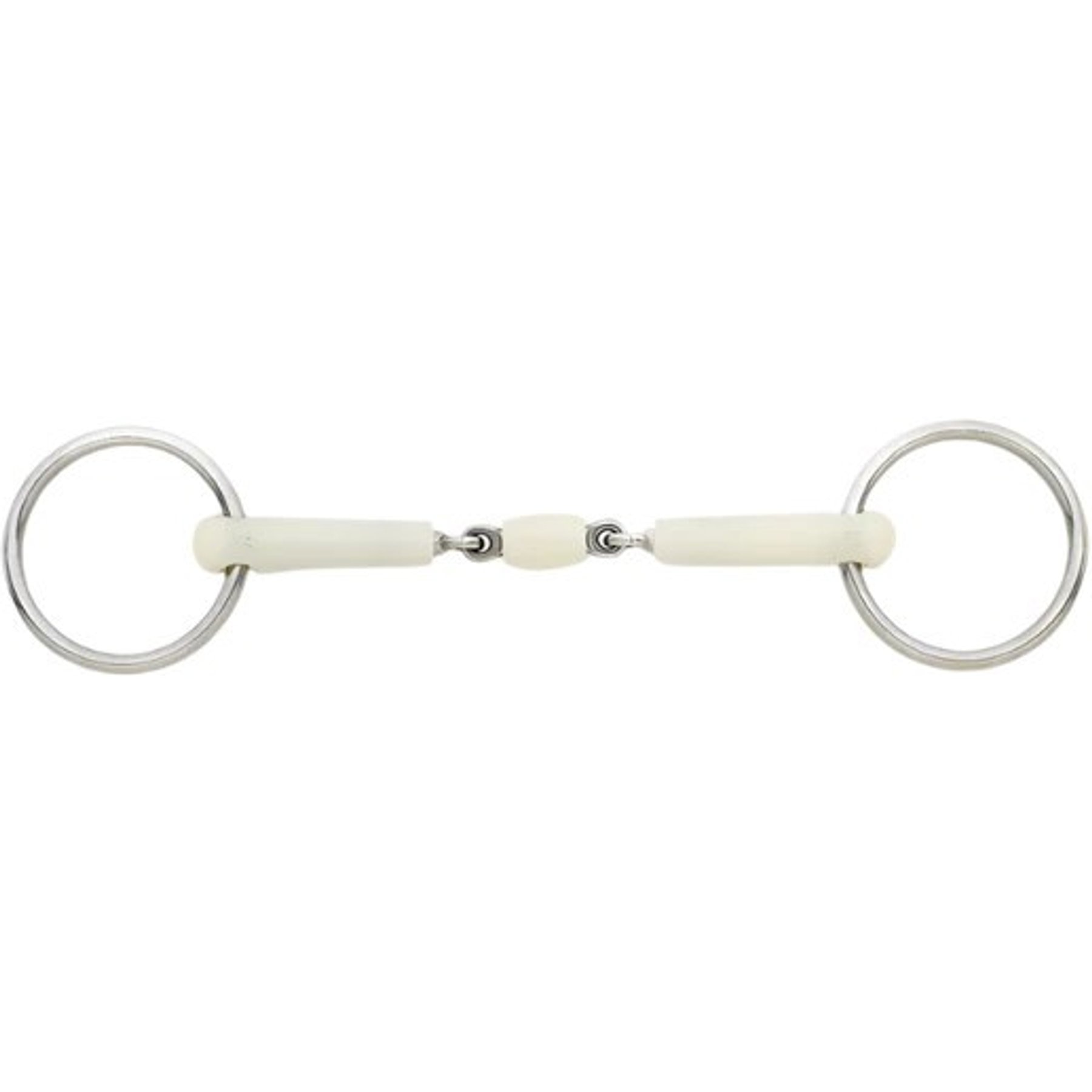 Happy Mouth Double Joint Roller Bradoon Horse Bit, 5 3/4