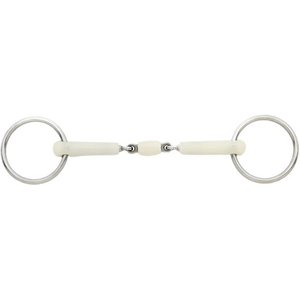 Happy Mouth Double Joint Roller Bradoon Horse Bit, 5 3/4