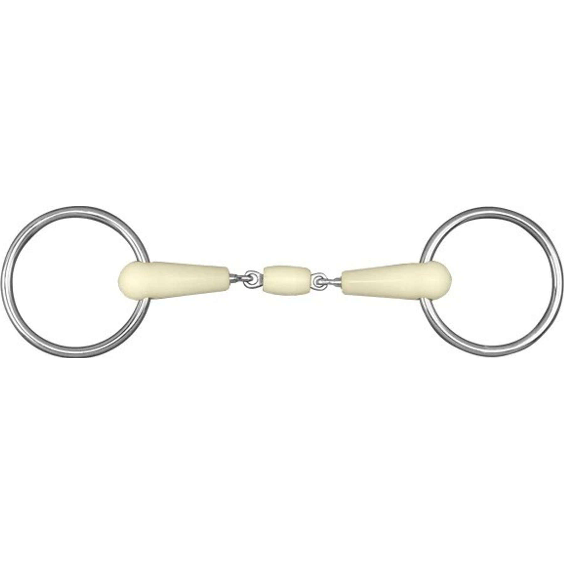 Happy Mouth Double Joint Roller Thin Loose Ring Horse Bit, 5