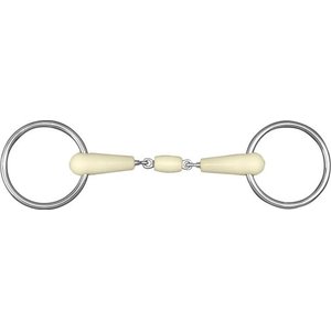 Happy Mouth Double Joint Roller Thin Loose Ring Horse Bit, 5 1/2