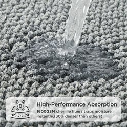 Bedsure Indoor Muddy Dog Door Mat, Grey, 19 x 30-in slide 2 of 8