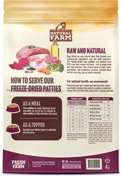 Natural Farm Beef Patties Grain-Free Freeze-Dried Dog Food, 14-oz bag slide 2 of 9