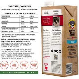 Brutus Broth Beef Bone Broth Hip & Joint with Glucosamine Dog Food Topper, 32-oz box