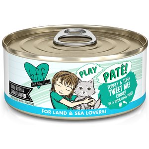 BFF Play Pate Lovers Turkey & Tuna Tweet Me Wet Cat Food, 5.5-oz can, pack of 8