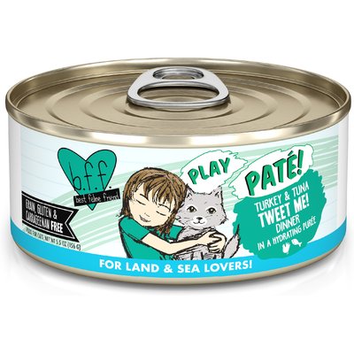 BFF BFF Play Pate Lovers Turkey & Tuna Tweet Me Wet Cat Food, 5.5-oz can, pack of 8