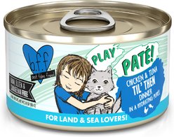 BFF Play Pate Lovers Chicken & Tuna Til' Then Grain-Free Wet Cat Food, 2.8-oz can, pack of 12