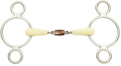 Happy Mouth Double Joint Cpr Roller 2-Ring Gag Horse Bit, 5