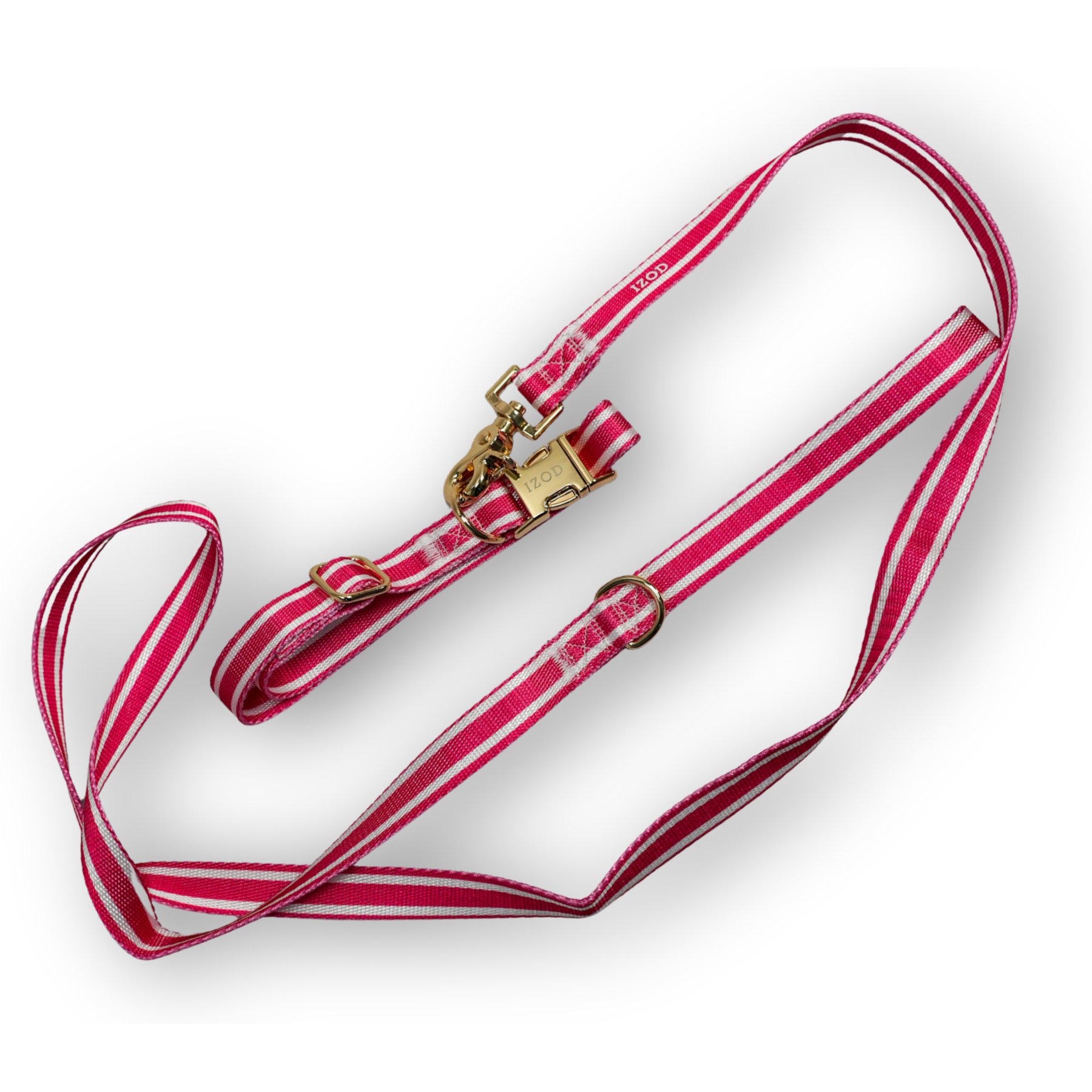 IZOD Pet Nylon Dog Collar & Leash Set, Red Stripe, Medium: 14 to 22-in neck, 3/4-in wide