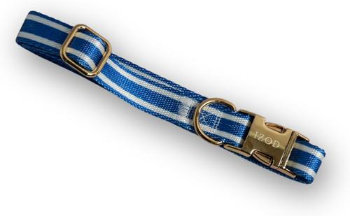 Show full view: IZOD Pet Nylon Dog Collar & Leash Set, Blue Stripe, Small: 10 to 16-in neck, 5/8-in wide slide 7 of 9