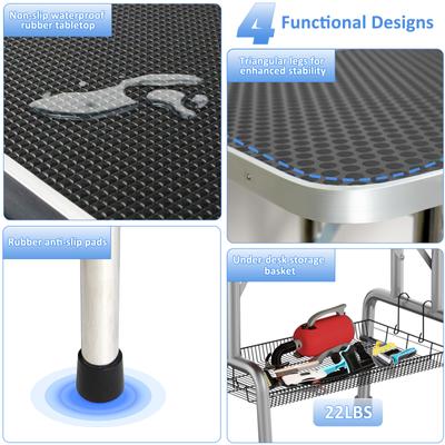 Show full view: LovMor Foldable Dog & Cat Bath Grooming Table with Adjustable Height Arm, Black, 46-in slide 4 of 8