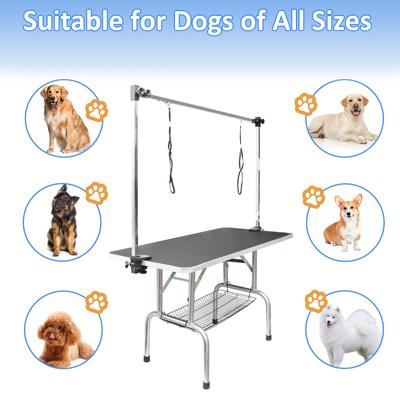 Show full view: LovMor Foldable Dog & Cat Bath Grooming Table with Adjustable Height Arm, Black, 46-in slide 5 of 8