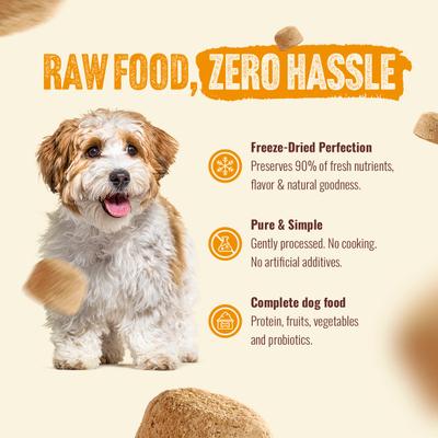 Show full view: Natural Farm Chicken Morsels Grain-Free Freeze-Dried Dog Food, 3.5-oz bag slide 6 of 11