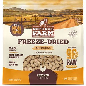 Natural Farm Chicken Morsels Grain-Free Freeze-Dried Dog Food, 18-oz bag