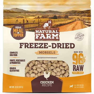 Natural Farm Natural Farm Chicken Morsels Grain-Free Freeze-Dried Dog Food, 18-oz bag