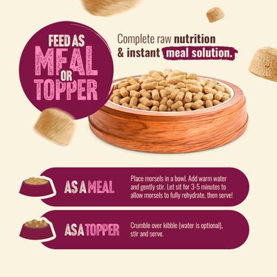 Show full view: Natural Farm Beef Morsels Grain-Free Freeze-Dried Dog Food, 8-oz bag slide 9 of 11