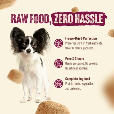 Show full view: Natural Farm Beef Morsels Grain-Free Freeze-Dried Dog Food, 8-oz bag slide 6 of 11
