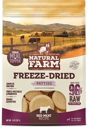 Natural Farm Beef Patties Grain-Free Freeze-Dried Dog Food, 14-oz bag