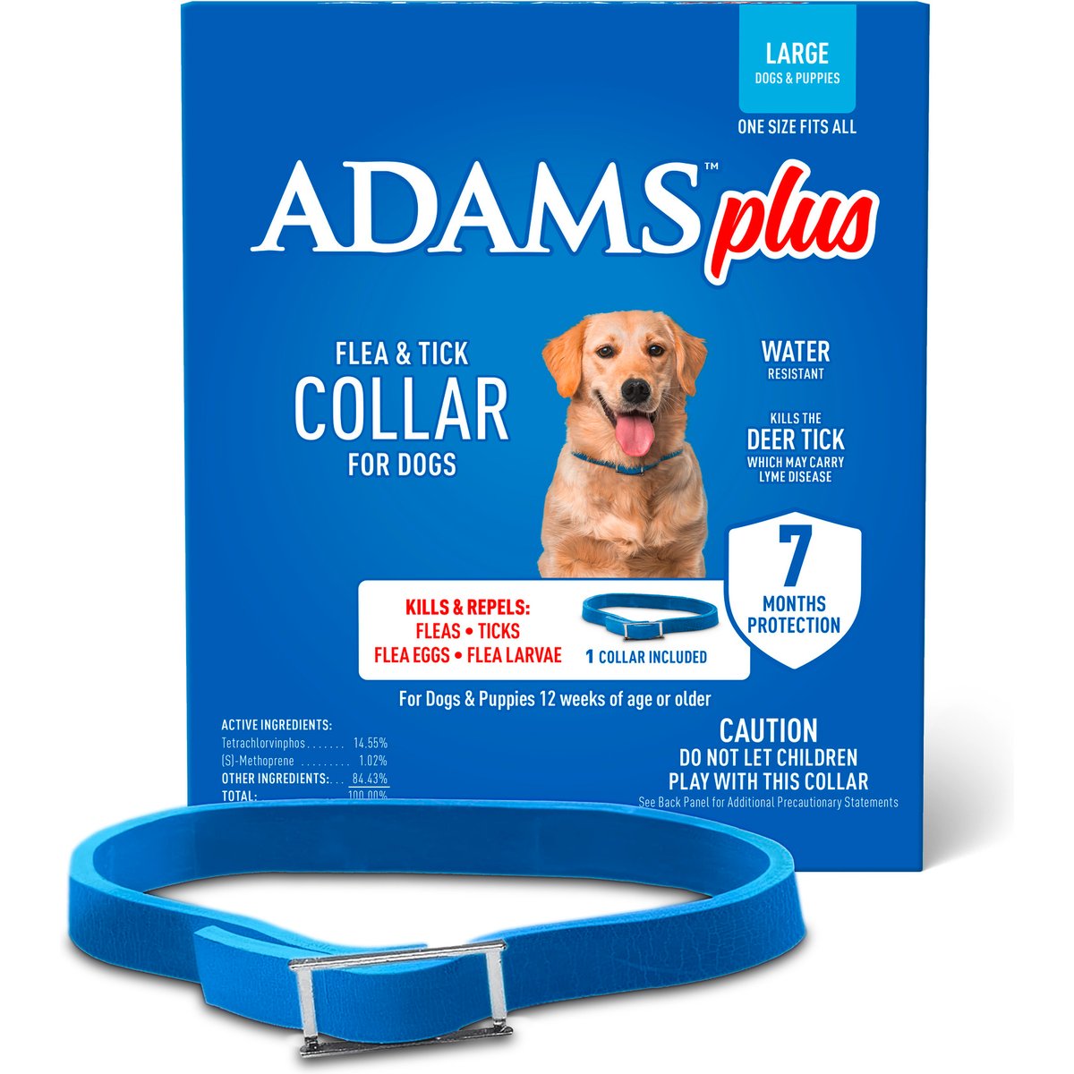 ADAMS Plus Flea & Tick Collar for Dogs, Large