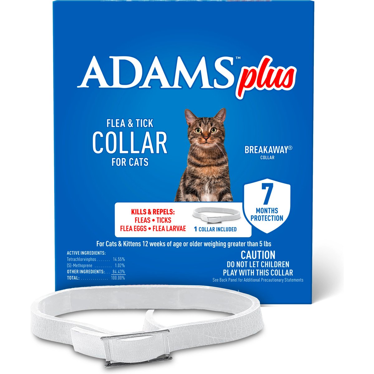 ADAMS Plus Flea & Tick Breakaway Collar for Cats, 1 count
