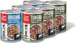 ORIJEN Tundra & Original Variety Pack Real Meat Shreds Wet Dog Food, 12.8-oz can, case of 6