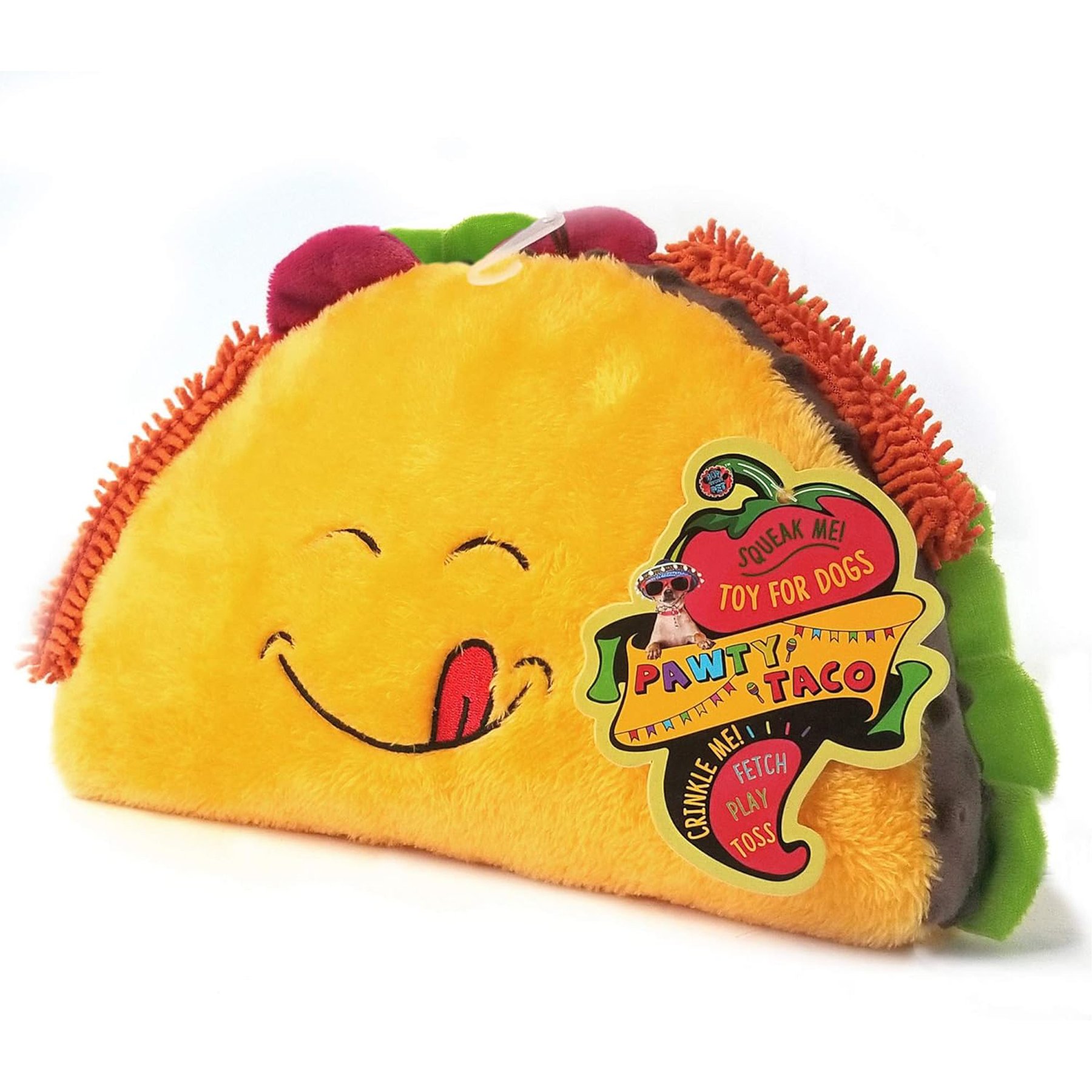 Bow-Wow Pet Taco Food Squeaky Dog Plush Toy