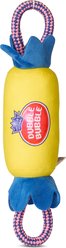 Dubble Bubble Candy Wrapper with Rope Handles Squeaky Dog Plush Toy