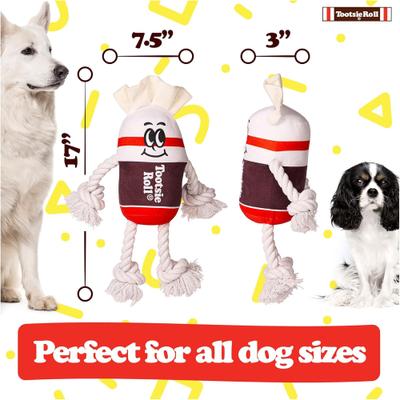 Show full view: Tootsie Roll Candy Man Squeaky Dog Plush Toy slide 4 of 8