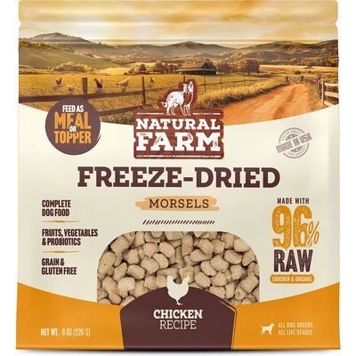 Natural Farm Natural Farm Chicken Morsels Grain-Free Freeze-Dried Dog Food, 8-oz bag