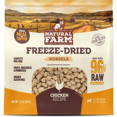 Natural Farm Natural Farm Chicken Morsels Grain-Free Freeze-Dried Dog Food, 3.5-oz bag