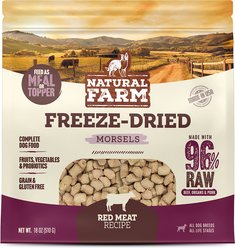 Natural Farm Beef Morsels Grain-Free Freeze-Dried Dog Food, 18-oz bag