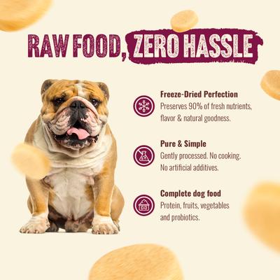 Show full view: Natural Farm Beef Patties Grain-Free Freeze-Dried Dog Food, 14-oz bag slide 6 of 11