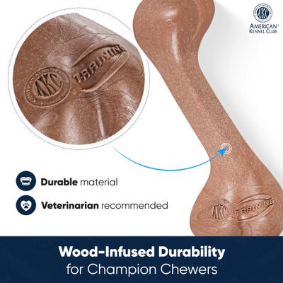 Show full view: American Kennel Club AKC Training Beef Scented Thin Bone Wood-Infused Dog Chew Toy slide 2 of 7