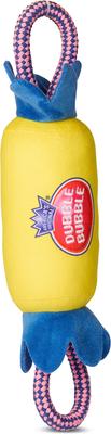 Show full view: Dubble Bubble Candy Wrapper with Rope Handles Squeaky Dog Plush Toy slide 3 of 4
