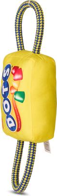 Show full view: Dots Plush Candy Wrapper with Rope Handles Squeaky Dog Plush Toy slide 2 of 2