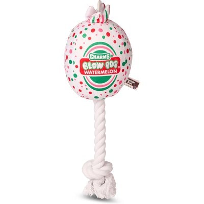 Blow Pop Blow Pop Watermelon Scented Squeaky Dog Plush & Rope Toy, Jumbo