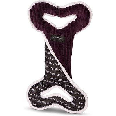 Kenneth Cole Kenneth Cole Two-Tone Bone Tug Bone squeaky Dog Plush Toy, Purple