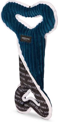 Show full view: Kenneth Cole Two-Tone Bone Tug Bone squeaky Dog Plush Toy, Blue slide 2 of 3