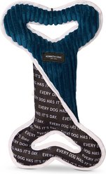 Kenneth Cole Two-Tone Bone Tug Bone squeaky Dog Plush Toy, Blue