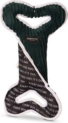 Kenneth Cole Two-Tone Bone Tug Bone squeaky Dog Plush Toy, Green