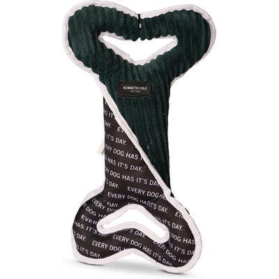Kenneth Cole Kenneth Cole Two-Tone Bone Tug Bone squeaky Dog Plush Toy, Green