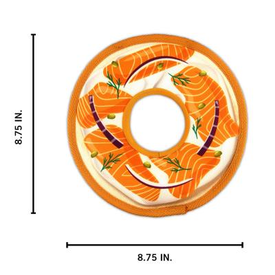Show full view: Kenneth Cole Bagel with Lox Squeaky Stuffing-Free Dog Plush Toy slide 4 of 4