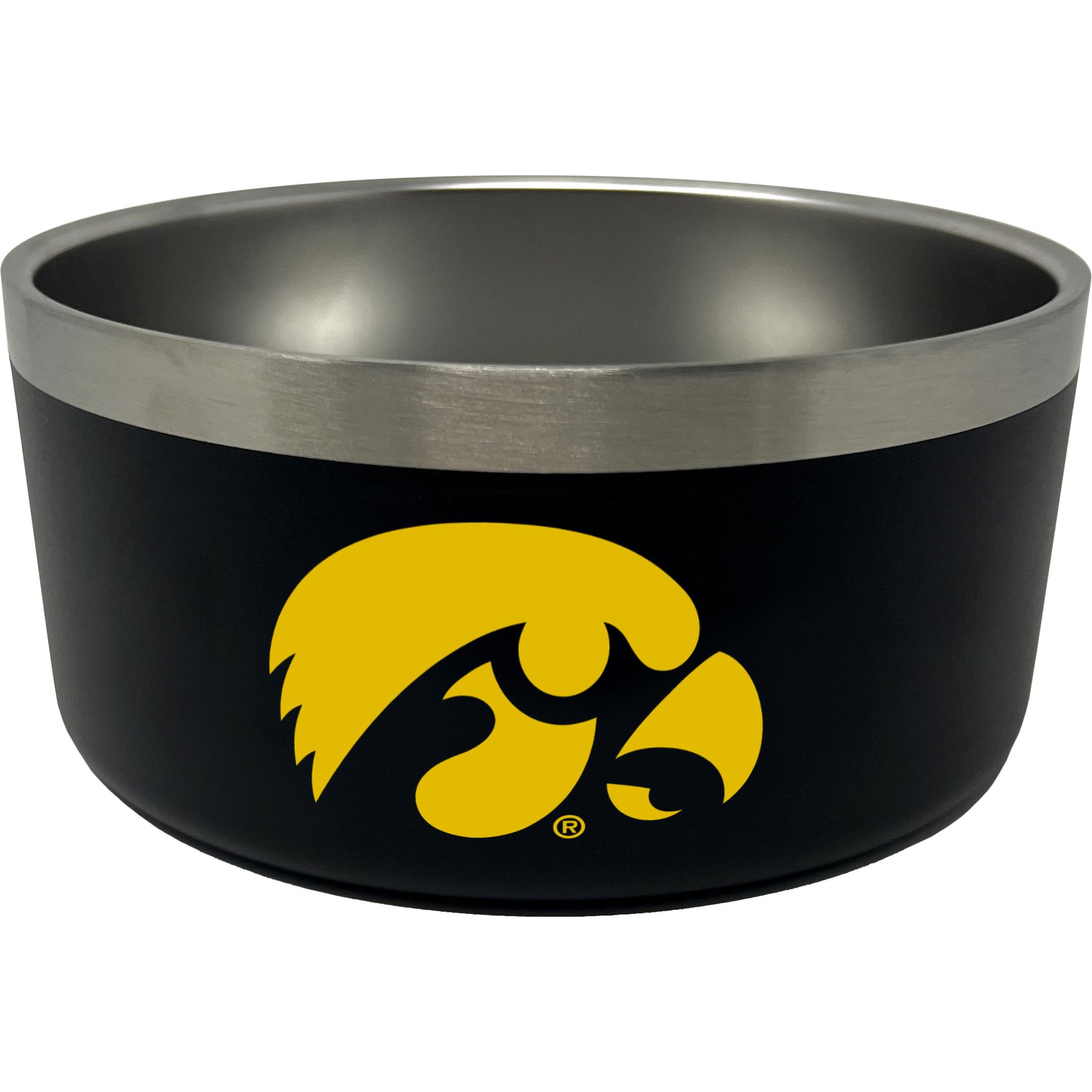 ShopInstaPets NCAA Stainless Steel Dog Bowl, 32-oz, Iowa Hawkeyes